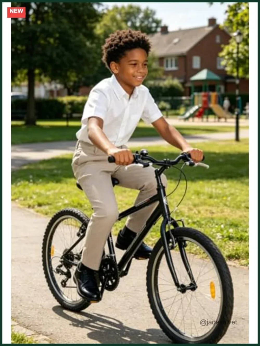Boys Slim Fit Dress Pants – Elastic Waist Uniform Pants